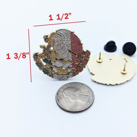 Pin Mexico Pin for Caps Clothing Enamel Badge Mexican Flag Pin Aguila Mex Flag - Picture 5 of 5